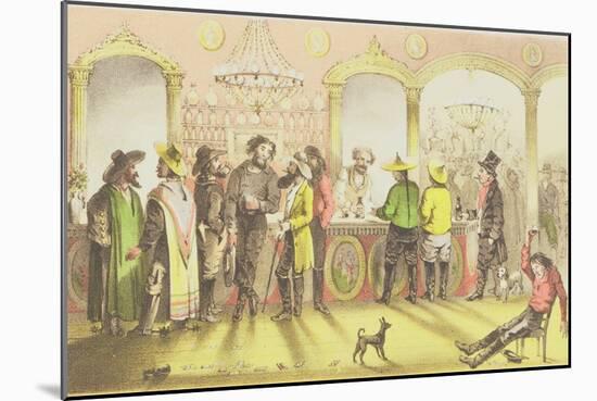 The Bar of a Gambling Saloon, Engraved by J. Brandard, 1855-Francis Samuel Marryat-Mounted Giclee Print