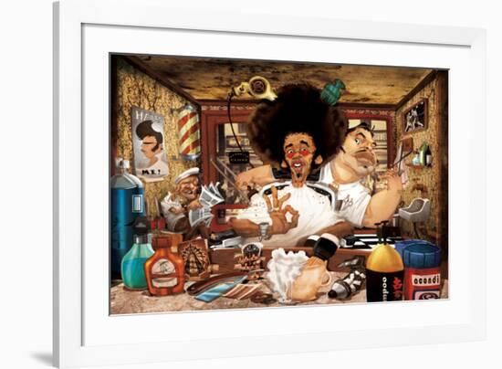 The Barber's Shop-Adam Perez-Framed Art Print