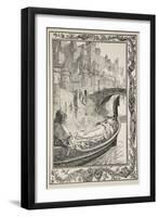 The Barge floated down the River, illustration from 'Stories of King Arthur and the Round Table'-Dora Curtis-Framed Giclee Print