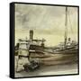 The Barge-Edouard Manet-Framed Stretched Canvas