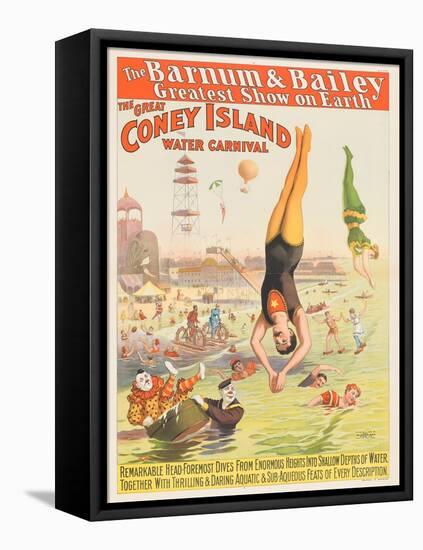 The Barnum and Bailey Greatest Show on Earth - the Great Coney Island Water Carnival, 1898-null-Framed Stretched Canvas