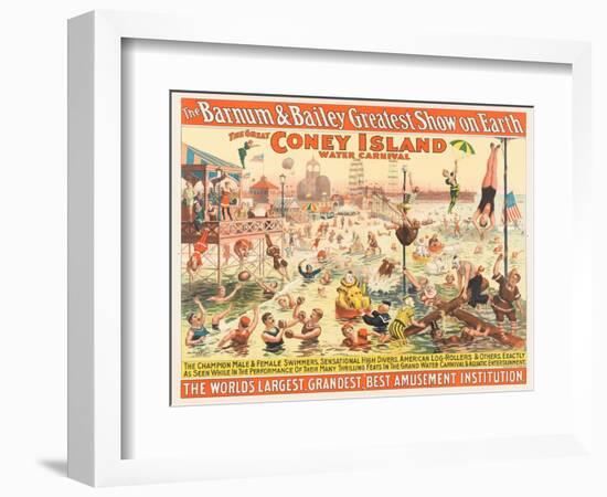 The Barnum and Bailey Greatest Show on Earth - the Great Coney Island Water Carnival, C.1898-null-Framed Giclee Print