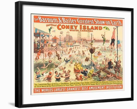 The Barnum and Bailey Greatest Show on Earth - the Great Coney Island Water Carnival, C.1898-null-Framed Giclee Print