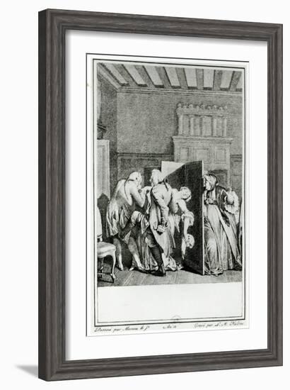 The Baron Saluted Candide with Some Notable Kicks on the Breech-Jean-Michel Moreau the Younger-Framed Giclee Print