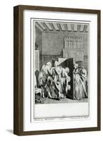 The Baron Saluted Candide with Some Notable Kicks on the Breech-Jean-Michel Moreau the Younger-Framed Giclee Print