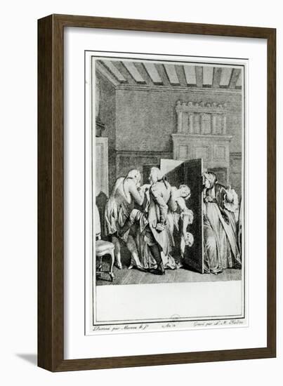 The Baron Saluted Candide with Some Notable Kicks on the Breech-Jean-Michel Moreau the Younger-Framed Giclee Print