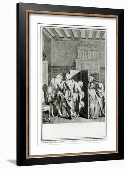 The Baron Saluted Candide with Some Notable Kicks on the Breech-Jean-Michel Moreau the Younger-Framed Giclee Print
