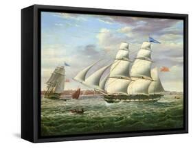 The Barque 'Andromeda' in Two Positions, 1831-Samuel Walters-Framed Stretched Canvas