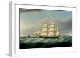 The Barque Elizabeth Martin off the Skerries, with South Stack and Carmel Head-Joseph Heard-Framed Giclee Print