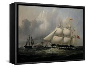 The Barque 'Rival' (335 tons) off the Coast-Joseph Heard-Framed Stretched Canvas