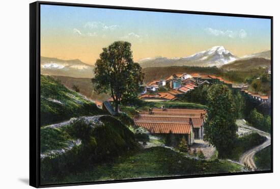 The Barracks with Distant Snow-Capped Mountains, Chakrata, India, Early 20th Century-null-Framed Stretched Canvas