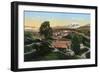 The Barracks with Distant Snow-Capped Mountains, Chakrata, India, Early 20th Century-null-Framed Premium Giclee Print