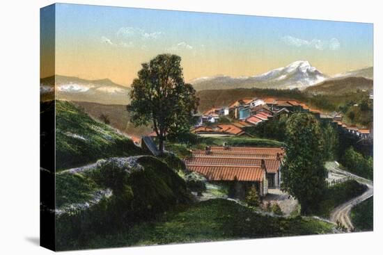 The Barracks with Distant Snow-Capped Mountains, Chakrata, India, Early 20th Century-null-Stretched Canvas