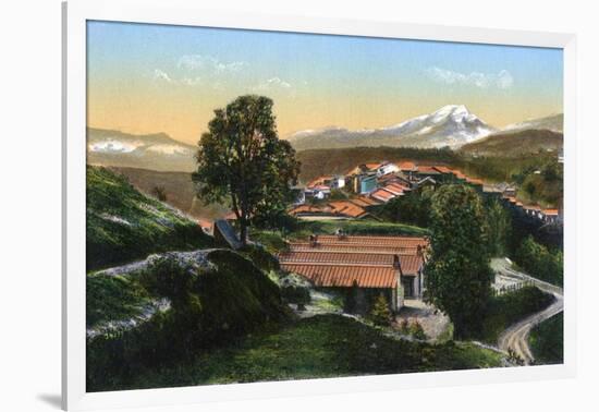 The Barracks with Distant Snow-Capped Mountains, Chakrata, India, Early 20th Century-null-Framed Giclee Print