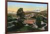 The Barracks with Distant Snow-Capped Mountains, Chakrata, India, Early 20th Century-null-Framed Giclee Print