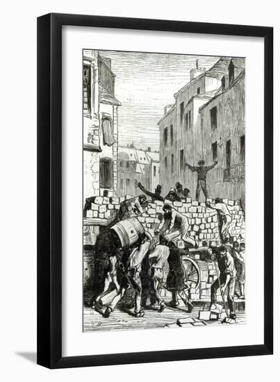 The Barricade, Illustration from Les Miserables by Victor Hugo-Gustave Brion-Framed Giclee Print