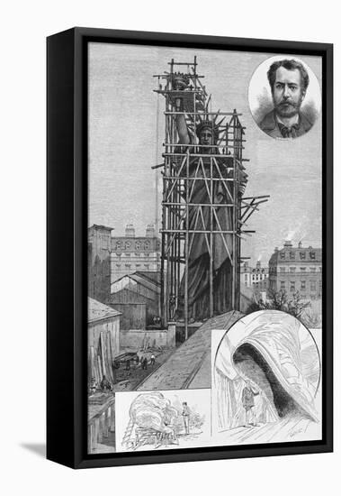 The Bartholdi Statue of Liberty. Drawn by John Durkin. See Page 47.-null-Framed Stretched Canvas