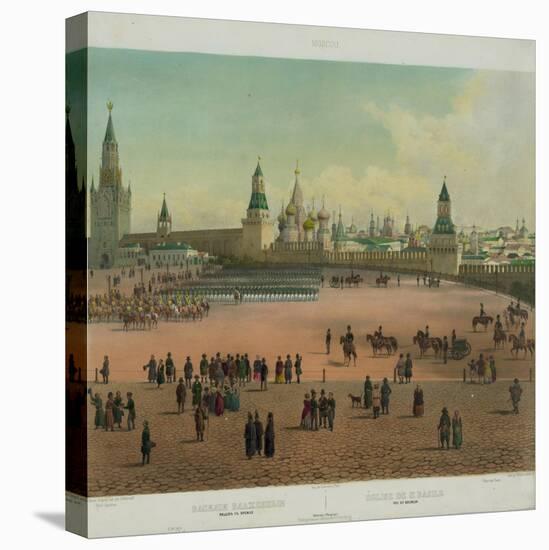 The Basil Cathedral at the Red Square in Moscow, Ca 1848-Philippe Benoist-Stretched Canvas