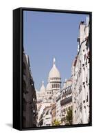 The Basilica of Sacre Coeur Through the Streets of Montmartre, Paris, France, Europe-Julian Elliott-Framed Stretched Canvas