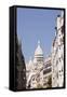 The Basilica of Sacre Coeur Through the Streets of Montmartre, Paris, France, Europe-Julian Elliott-Framed Stretched Canvas