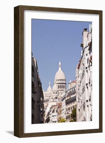 The Basilica of Sacre Coeur Through the Streets of Montmartre, Paris, France, Europe-Julian Elliott-Framed Photographic Print