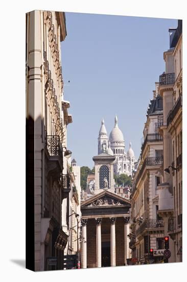The Basilica of Sacre Coeur Through the Streets of Paris, France, Europe-Julian Elliott-Stretched Canvas