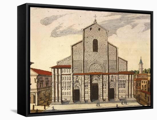 The Basilica of San Petronio in Bologna-Joan Blaeu-Framed Stretched Canvas