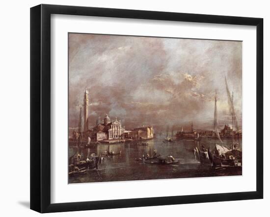 The Basin of Saint Mark's Square, with San Giorgio and the Giudecca, c.1774-Francesco Guardi-Framed Giclee Print