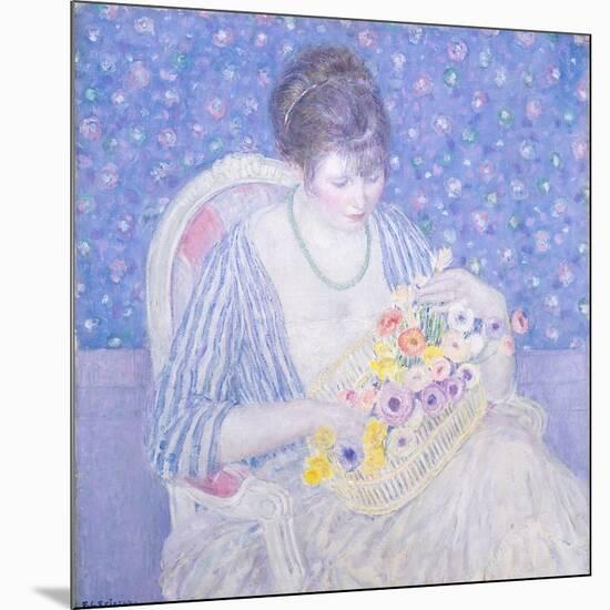 The Basket of Flowers, 1913-17-Frederick Carl Frieseke-Mounted Art Print