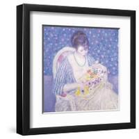 The Basket Of Flowers, c.1913-1917-Frederick Carl Frieseke-Framed Premium Giclee Print