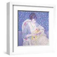 The Basket Of Flowers, c.1913-1917-Frederick Carl Frieseke-Framed Premium Giclee Print