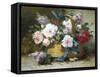 The Basket of Flowers-Eugene Henri Cauchois-Framed Stretched Canvas