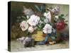 The Basket of Flowers-Eugene Henri Cauchois-Stretched Canvas