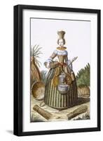 The Basket Weaver's Costume (Coloured Engraving)-Martin Engelbrecht-Framed Premium Giclee Print