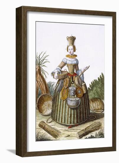 The Basket Weaver's Costume (Coloured Engraving)-Martin Engelbrecht-Framed Giclee Print