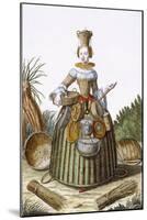 The Basket Weaver's Costume (Coloured Engraving)-Martin Engelbrecht-Mounted Giclee Print