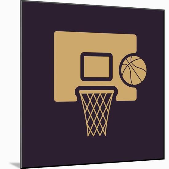 The Basketball Icon. Game Symbol. Flat-Vladislav Markin-Mounted Art Print