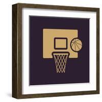 The Basketball Icon. Game Symbol. Flat-Vladislav Markin-Framed Art Print