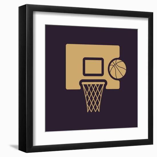 The Basketball Icon. Game Symbol. Flat-Vladislav Markin-Framed Art Print