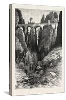 The Bastei Bridge, Saxon Switzerland, Sachsische Schweiz, Bastei, Germany, 19th Century-null-Stretched Canvas