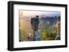 The Bastei in the Background, Elbe Sandstone Mountains, Saxon Switzerland, Germany-Peter Adams-Framed Photographic Print