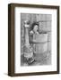 'The bath is a large barrel with charcoal stove. Frequently out of doors', c1900, (1921)-Julian Leonard Street-Framed Photographic Print