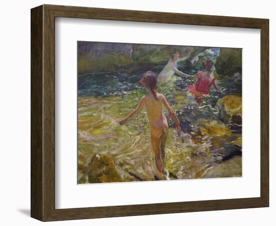 The Bath, Javea-Joaquín Sorolla y Bastida-Framed Art Print