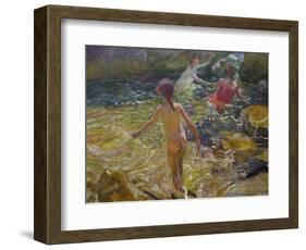 The Bath, Javea-Joaquín Sorolla y Bastida-Framed Art Print