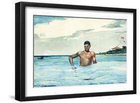 The Bather, 1899-Winslow Homer-Framed Giclee Print