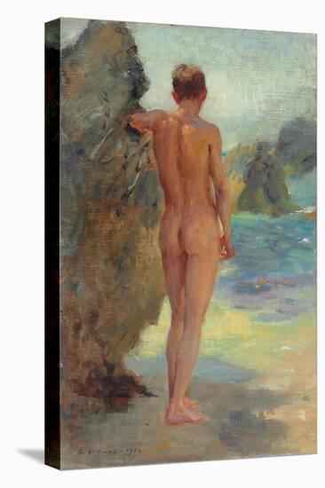 The Bather, 1912 (Oil on Canvas)-Henry Scott Tuke-Stretched Canvas