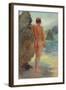 The Bather, 1912 (Oil on Canvas)-Henry Scott Tuke-Framed Giclee Print