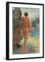 The Bather, 1912 (Oil on Canvas)-Henry Scott Tuke-Framed Giclee Print