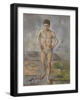 The Bather, C.1885 (Oil on Canvas)-Paul Cezanne-Framed Giclee Print