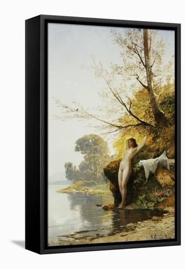 The Bather-Hermann David Salomon Corrodi-Framed Stretched Canvas